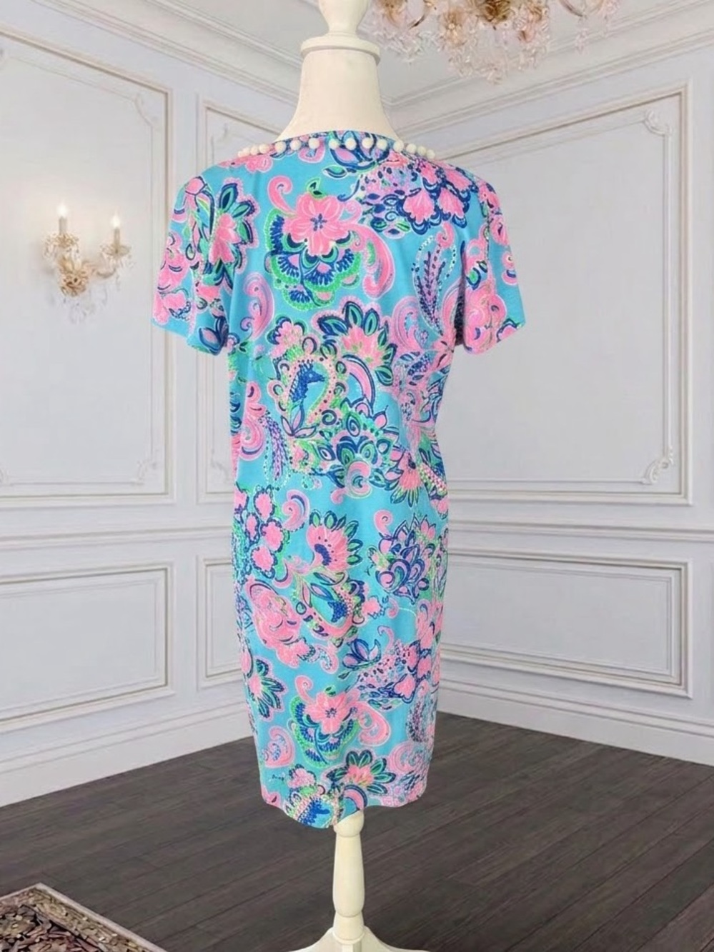 LILLY PULITZER Etta Dress in Blue Horizon Jungle Sunrise size medium - Picture 4 of 9
